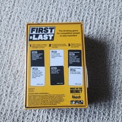 First & Last Drinking Card Board Game by Hunch Studios, 2021, New Sealed
