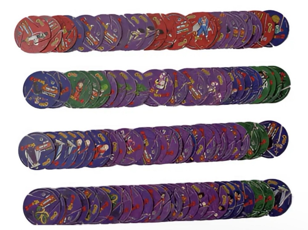 100 Dragon Ball Z Xferas Tazos Complete Collection Sabritas Plastic Pog Set