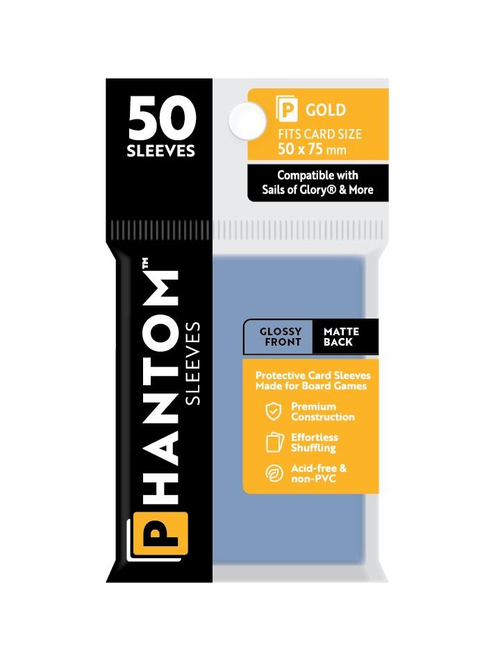 Phantom Sleeves: Gold Size (50mm x 75mm) – Gloss/Matte (50)
