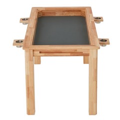 Oak Board Game Table with Removable Table Top, 52″ x 29″ Area, Leather Playmat