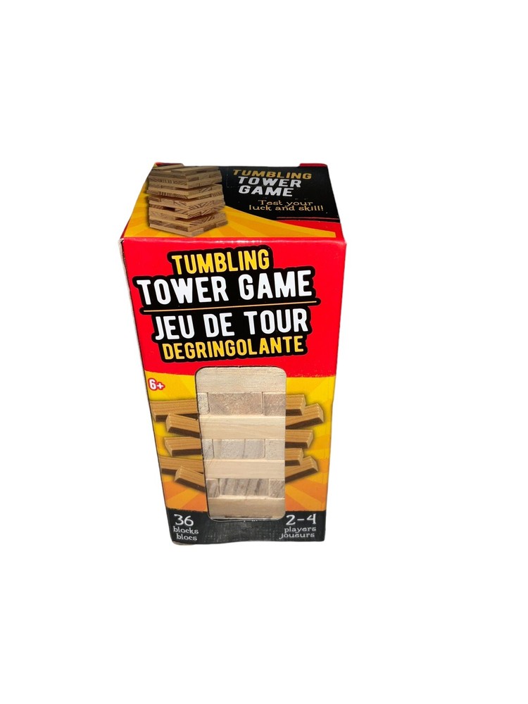 New/Sealed-Mini Tumbling Tower Game-36 Wood Blocks-4-1/2″ Tall
