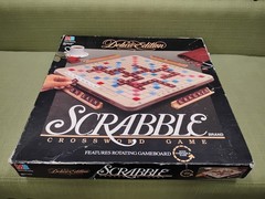 1989 Scrabble Deluxe Edition 100% COMPLETE Rotating Turntable Board Game
