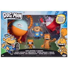 Jazwares | Dog Man Supa Cat Supa Buddies & Baddies | Action Figure 5-Pack