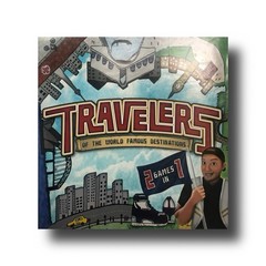 Board Game Travelers w/ Dice, meeples, 2-4 Players, Ages 13+, 2-in-1