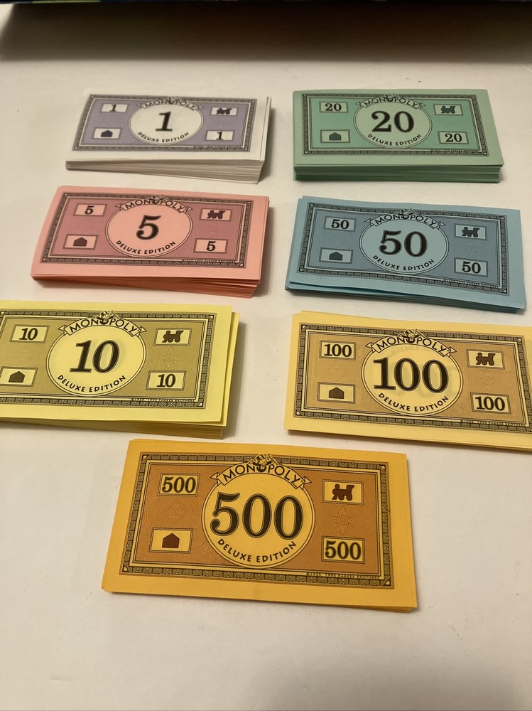 Monopoly Deluxe Edition Replacement Parts Play Money Cash
