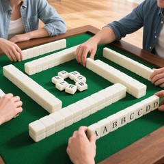 Alphabet Mahjong Tile Set – English Word Game for Adults & Teens – 108 Tiles, Di
