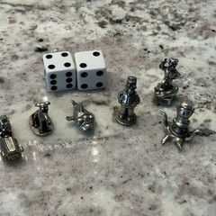 The Simpsons 2001 Monopoly Board Game Replacement Pieces 6 Metal Pewter Tokens