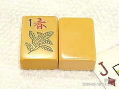 8 Rare Bakelite Catalin MahJong Mah Jongg Flowers tiles Excellent condition 3dia