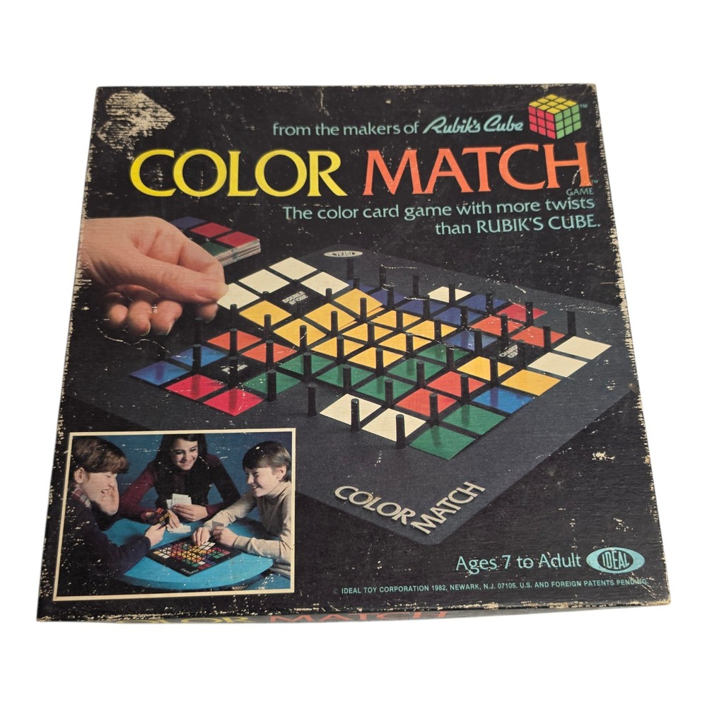Vintage 1982 Rubik’s Cube Color Match Board Game Ideal Strategy Family Fun