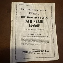 Parker Brothers Flying The United States Air Mail Game 1924 Vintage Rare