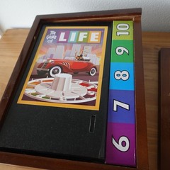 The Game of Life Vintage Game Collection Wooden Book Box Bookshelf 2009 MB Games