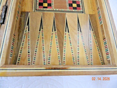 Compact folding travel size, Fine wood Chess / Backgammon Set