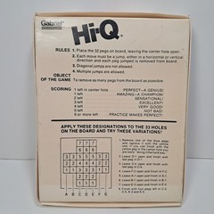 Hi-Q Solitaire Game Vintage 1978 Gabriel No.7120 Strategy COMPLETE