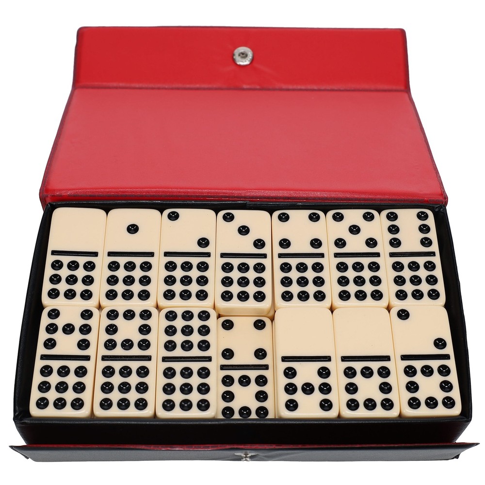 WE Games Double Nine Dominoes – Ivory Color Tiles, Club Size
