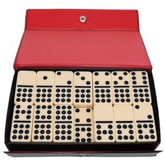 WE Games Double Nine Dominoes – Ivory Color Tiles, Club Size