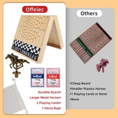 Large 23 inches Horse Race Board Game, Premium Durable Foldable Wooden Box, H…