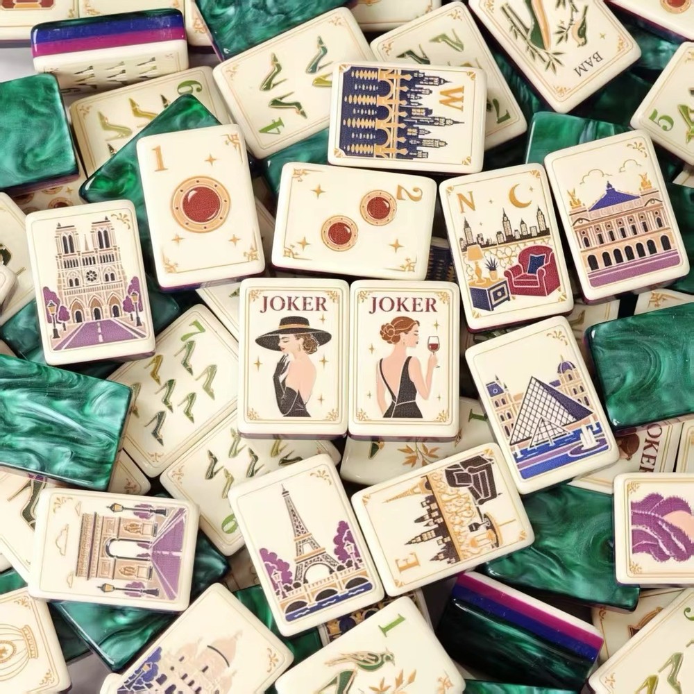 Parisian Paris American Mahjong Set, 160 Premium Acrylic Mahjong Tiles FREE SHIP