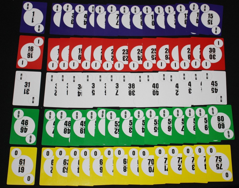 BINGO PAPER Cards 1 -75 numbered calling card deck for bingo sheets