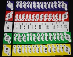 BINGO PAPER Cards 1 -75 numbered calling card deck for bingo sheets