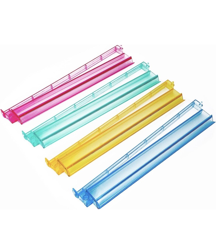 Modern Mahjong Racks with Built-in Pushers – Multicolor Acrylic – Set of 4