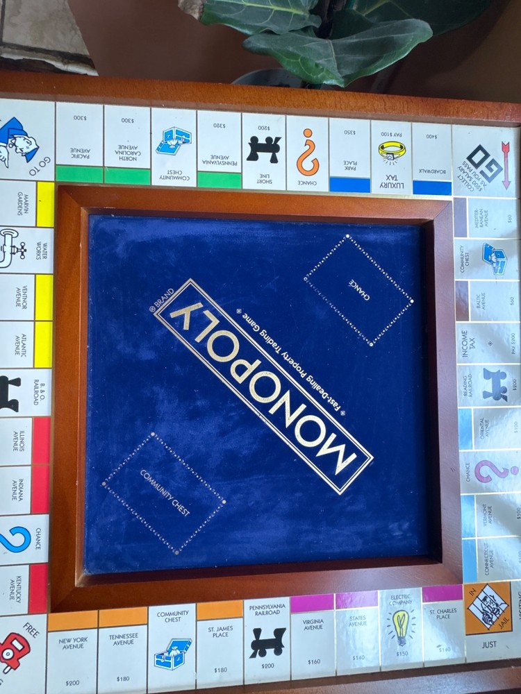 Monopoly Luxury Wooden Edition with Wood Game Board- Used Premium Collectible