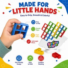 48PCS Tetra Tower Balance Stacking Game for Family Game Night – Upgraded 3D T…