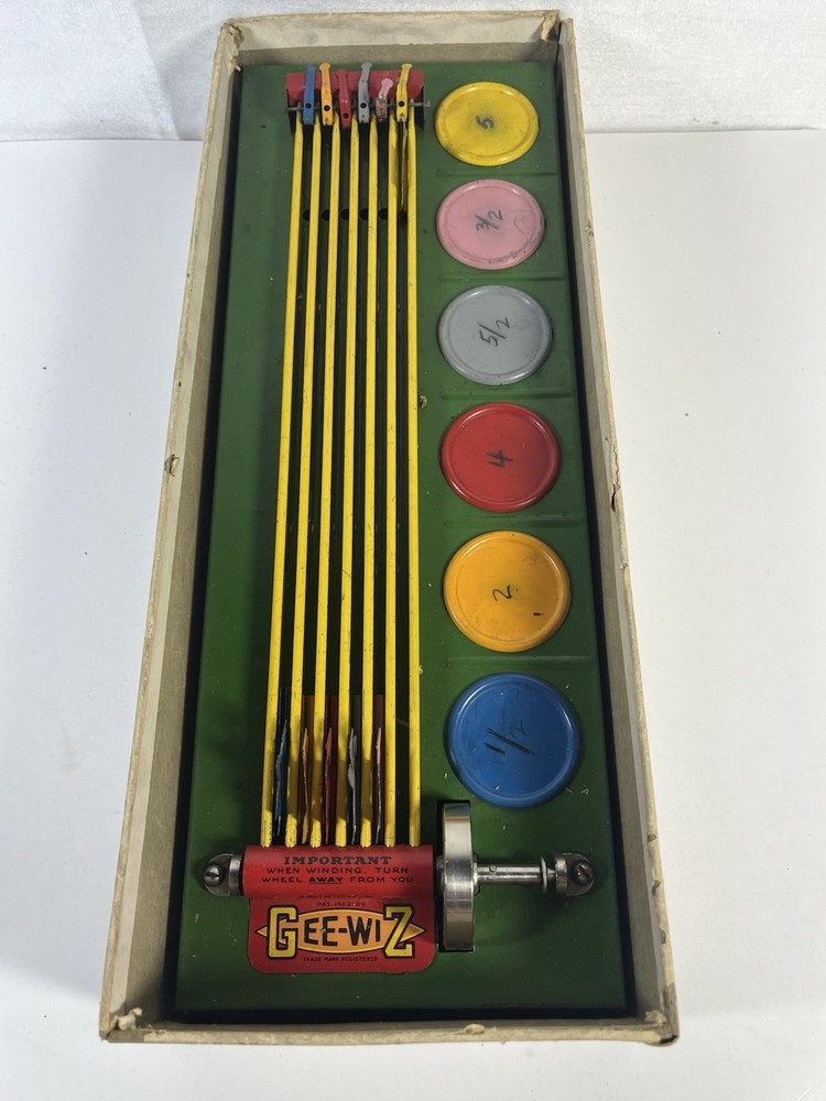 Antique GEE-WIZ No. 40 Wolverine Supply Toy Metal Horse Racing Game