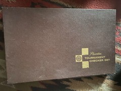 Vtg Pleasantime Tournament Checkers Game Board Set Wooden Pieces USA Pacific Co.