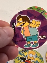 Rare Lot Of 12 Sabritos Mexico THE SIMPSONS Tazos Taso Pogs BART Marge Apu Lisa