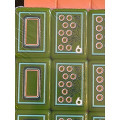 Modern Three Layer Mahjong Tile Set Green Pink White Floral American Mahjong