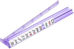 Elegant Purple Acrylic Mahjong Rack & Pusher Set of 4 – Game Night Essential