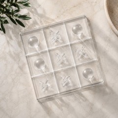 Luxury Acrylic Tic Tac Toe Game Clear Board Gold Pieces Coffee Table Decor