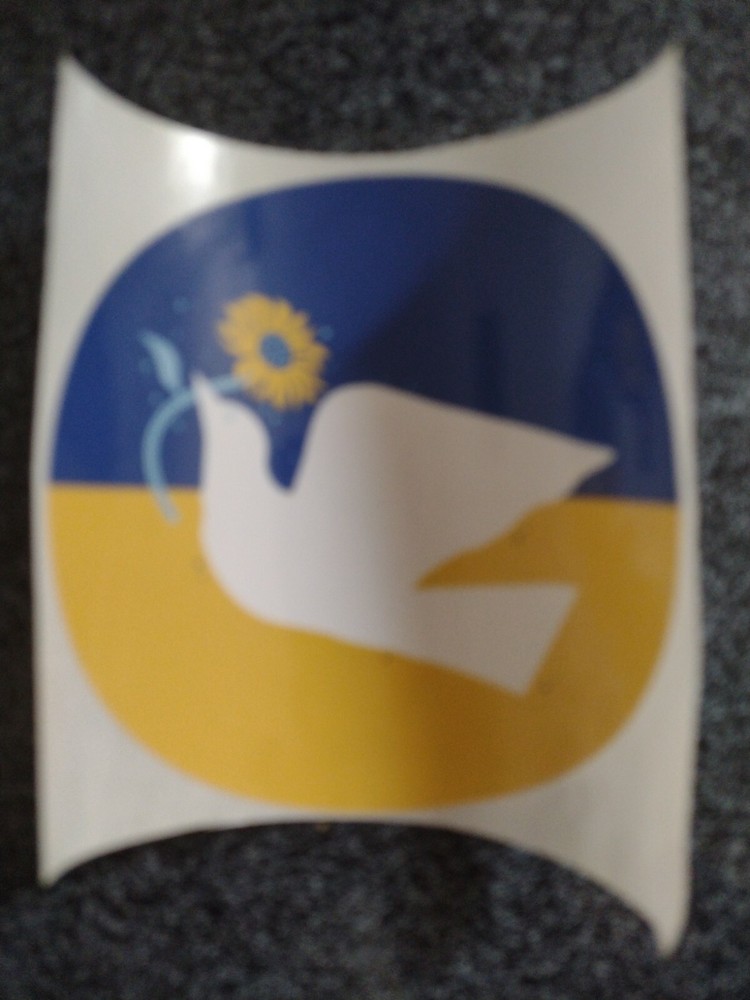 Ukraine Sticker “Peace,Love, Support”…Dove…Brave.. Hope