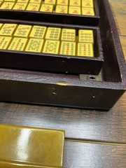 Vintage Bakelite Enrobed Mahjong Set MET Games Complete Extra Tiles Rare Butters