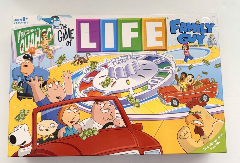 The Game of Life The Family Guy Edition 2008 Complete Board Game Peter Stewie