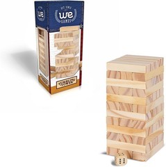 WE Games Mini Wood Block Party Game That Tumbles Down When You Play, 5.5 in.