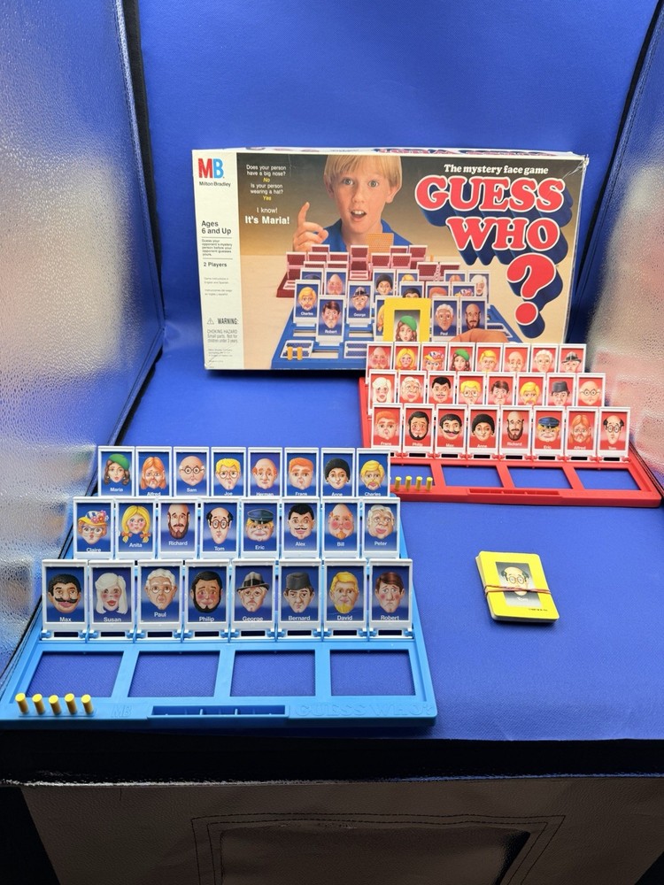 Vintage 1991 Guess Who? Board Game Milton Bradley Complete The Mystery Face Game