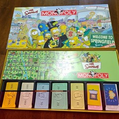 The Simpsons Monopoly Board Game W/ All 6 Pewter Tokens | Fully Complete In Box