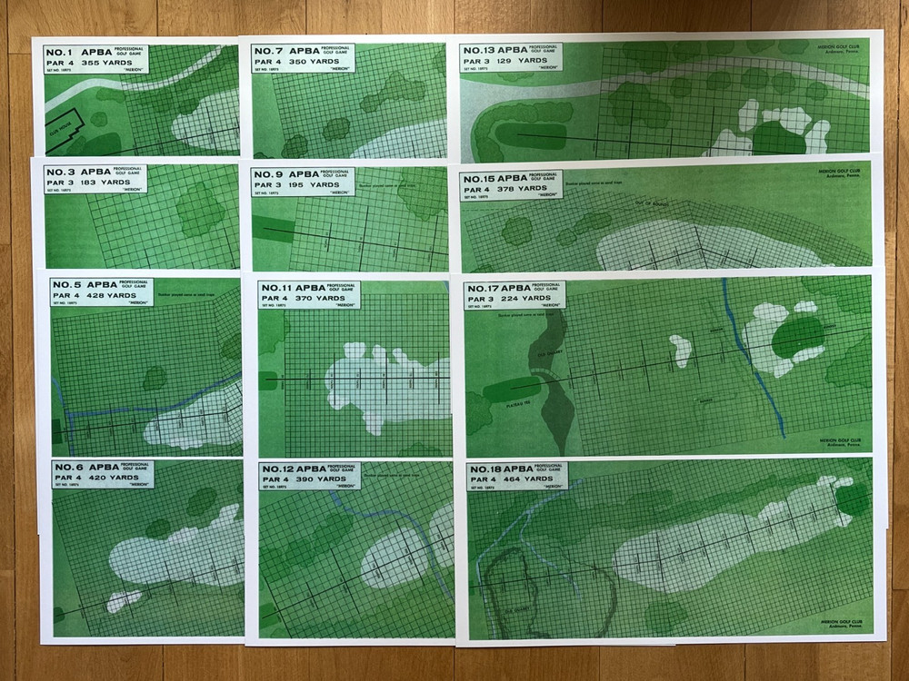 ULTRA-HIGH-RES REPRINTS OF APBA’S ICONIC MERION GOLF COURSE GAME BOARDS