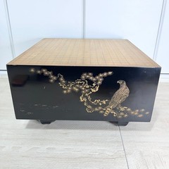 Vintage Go Board IGO Game Black Lacquer Finish Gold Maki-e Legs Luxury Japan