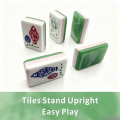 Jade Marble Pink Green Multilayer Acrylic American Mahjong Tiles 160-Piece