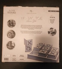Tic Tac Toe XOX Home Collection Coffee Table Game Set White/ Silver Wood & Metal