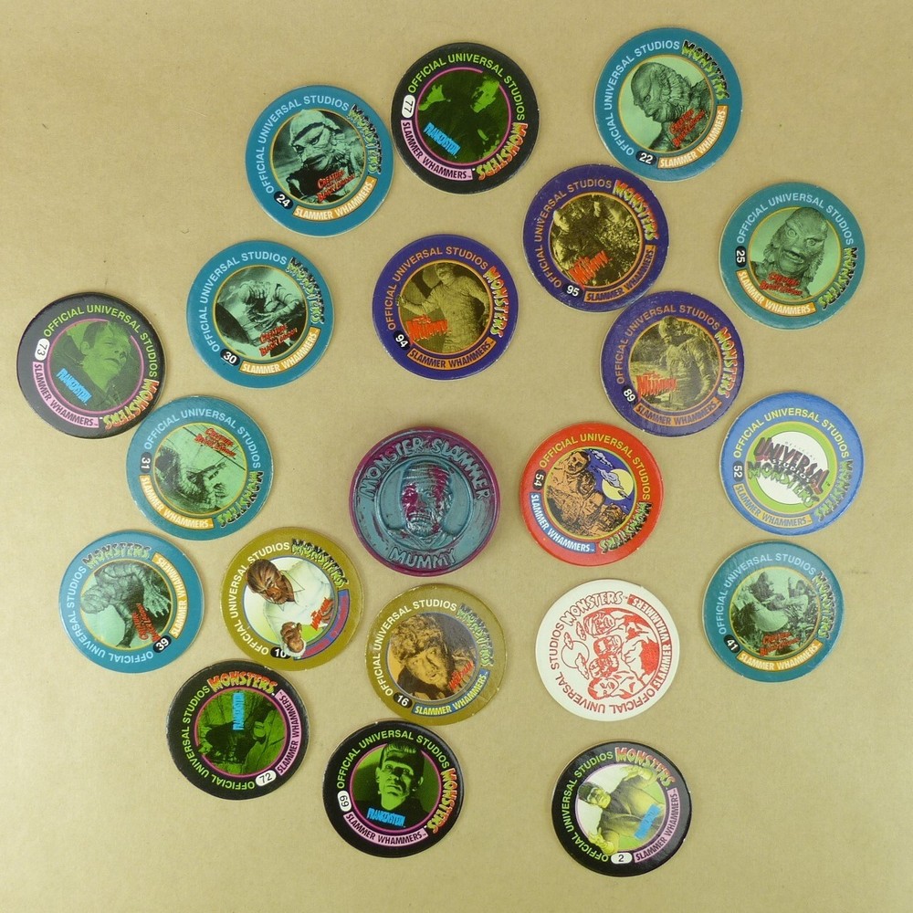 Plastic Pog Slammer Mummy Monster Slammer with 20 Pogs 1994 Slammer Whammers!