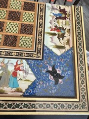 HANDCRAFTED Persian Khatam Backgammon HANDMADE Wooden Backgammon