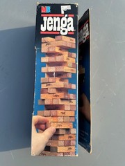 Milton Bradley Jenga Vintage 1986 Classic Wooden Block Game Super Clean Blocks