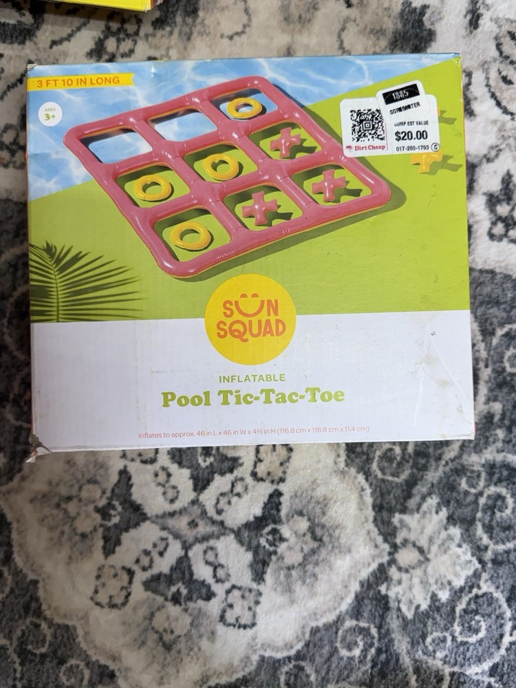 Sun Squad Inflatable~ Pool Game ~Tic Tac Toe~ 3 foot 10 inches~New in the box