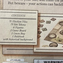 Revolution of 1828 Board Game, Renegade Game Studios History All Pieces Counted