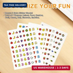 Vita Mahjong Game Set with Stickers, 65 Tiles DIY Plastic Mahjong Block Set, 2 P