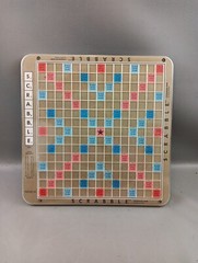 Scrabble Deluxe Edition 1989 Rotating Turntable COMPLETE #4034 Mahogany Tiles