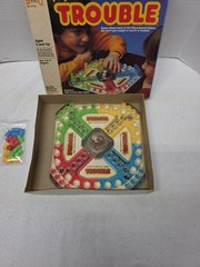 Vintage 1986 Trouble Board Game Pop O Matic Milton Bradley Complete & Works